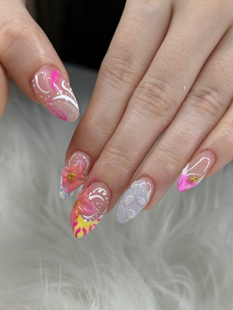 Pink Floral Swirl